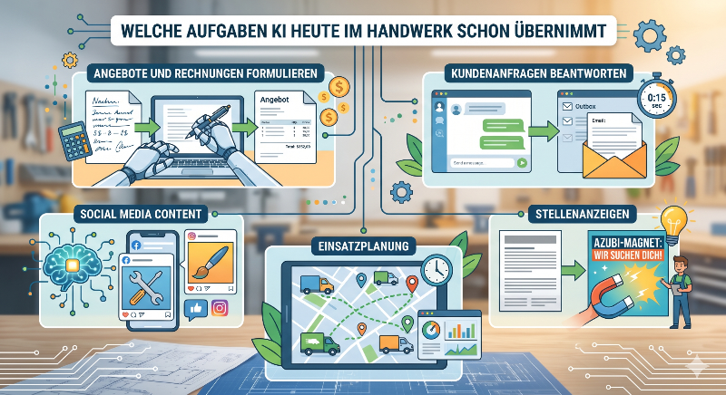 Welche Aufgaben KI heute im Handwerk schon übernimmt