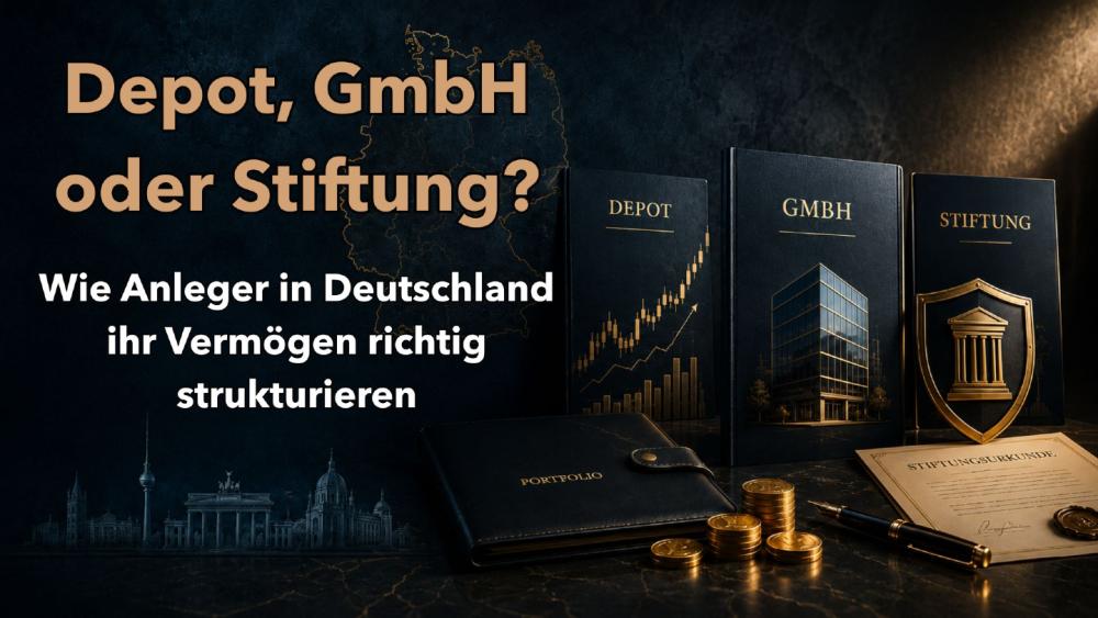 Grafische Darstellung zu Depot, GmbH oder Stiftung zur Vermögensstrukturierung in Deutschland.