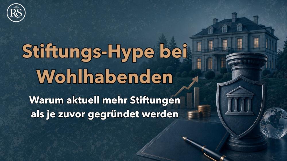 Grafik zum Stiftungs-Hype bei Wohlhabenden mit statischen Elementen.