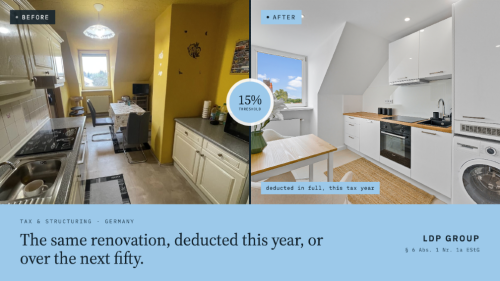 The same renovation, deducted this year, or over the next fifty. 