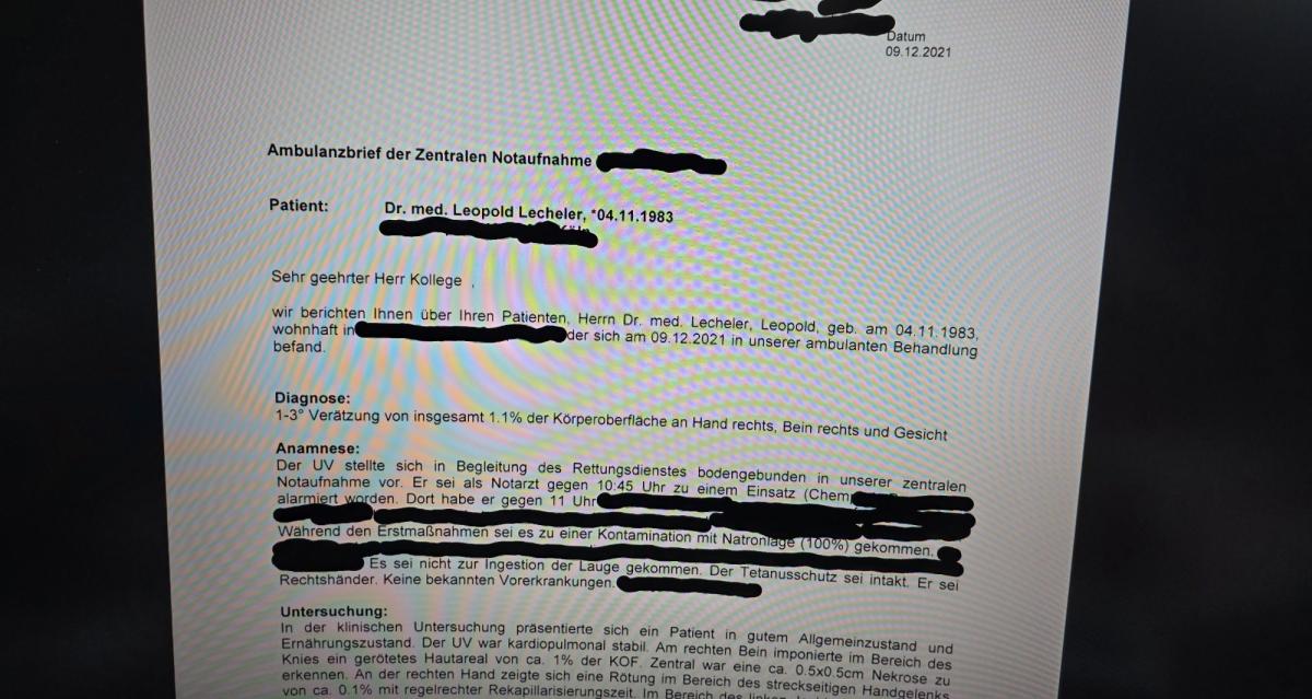 Wenn Retter zu Patienten werden: Mein Krankenhausbericht nach dem Chemie-Unfall