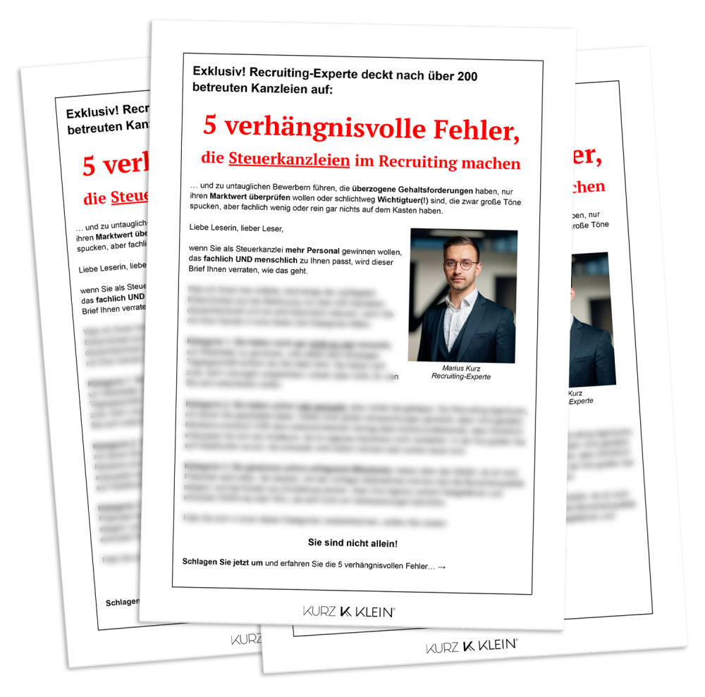 5 verhängnisvolle Fehler, die Steuerkanzleien im Recruiting machen