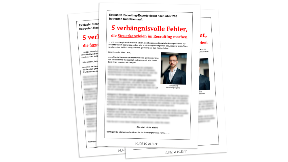 5 verhängnisvolle Fehler, die Steuerkanzleien im Recruiting machen