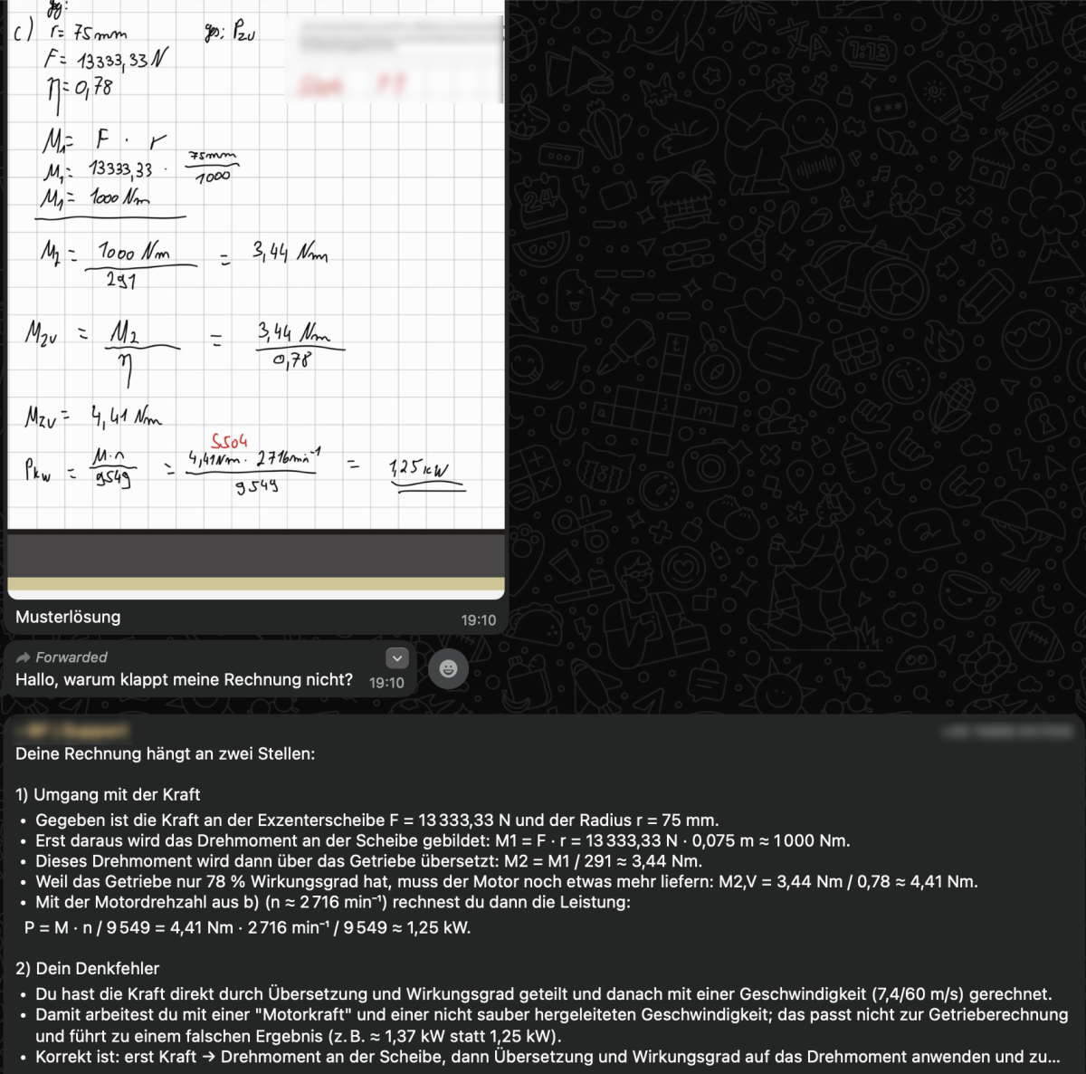KI-gestützter Lernsupport direkt im Chat: Der Assistent analysiert eingereichte Aufgaben oder Fotos von Rechnungen und erklärt Schritt für Schritt, wo Denkfehler liegen. Für KI-Mitarbeiter bedeutet das: individuelle Nachhilfe und fachliche Unterstützung werden rund um die Uhr skalierbar – ohne zusätzlichen Personalaufwand.