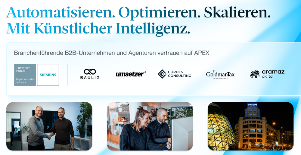 Darstellung von Unternehmen, die auf Künstliche Intelligenz setzen für Optimierung und Skalierung.