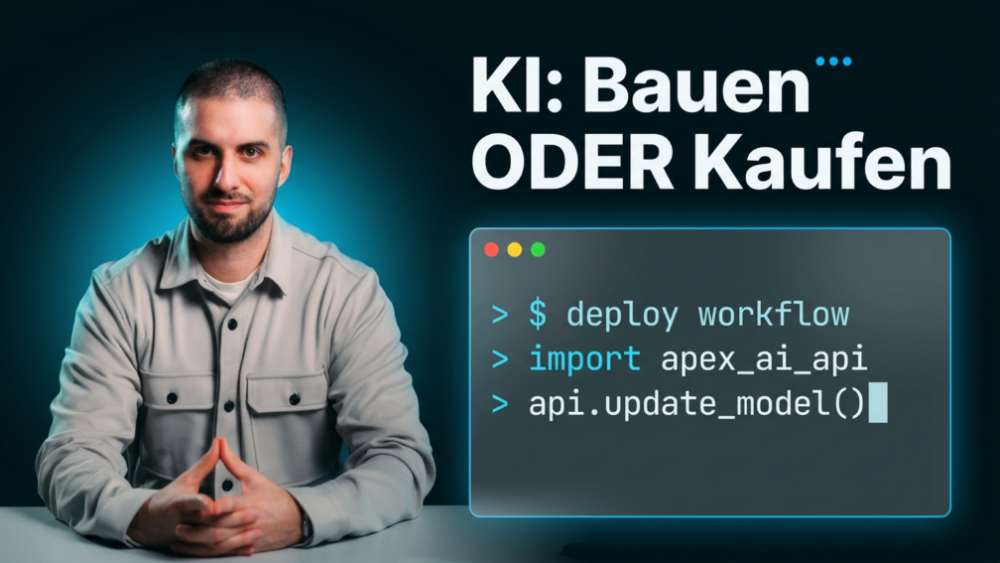 Programmierer erklärt die Entscheidung zwischen KI Bauen oder Kaufen anhand von Code.