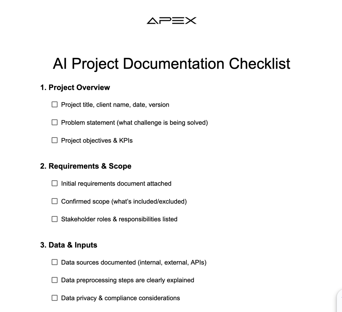 Ein sehr simpler, aber effektiver SOP zum Thema KI-Workflow-Checkliste. Ohne ein