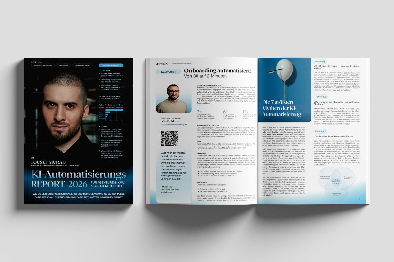 Inhaltsseite des KI-Automatisierungsreports 2023 mit Informationen.