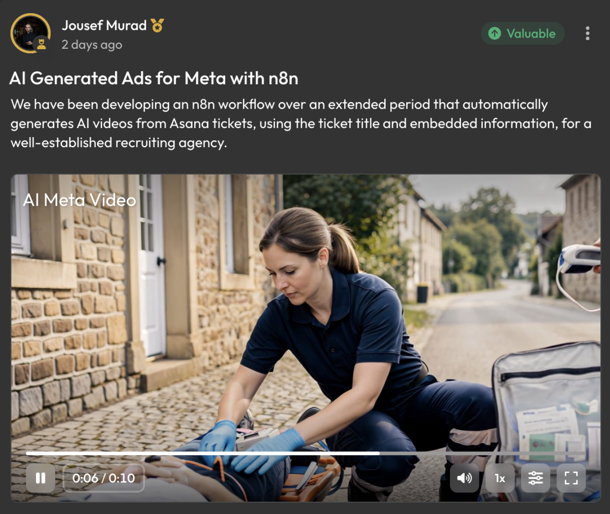 Innerhalb unserer AI Community erhalten unsere Kunden kontinuierlich Zugang zu den neuesten Workflows, innovativen Ansätzen und relevanten Trends aus der Praxis.