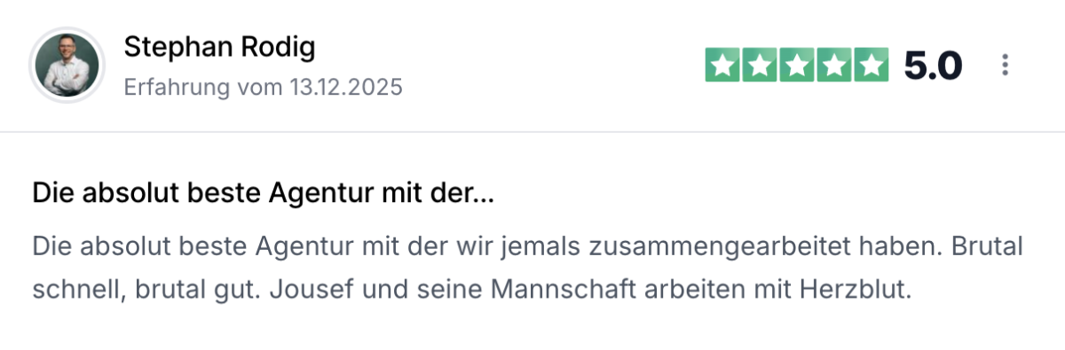 Wenn renommierte Agenturen und wachstumsstarke KMUs uns als Partner wählen, wissen wir, dass wir auf dem richtigen Weg sind.
