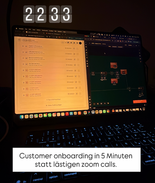 Screenshot zeigt das effiziente Customer Onboarding in 5 Minuten.