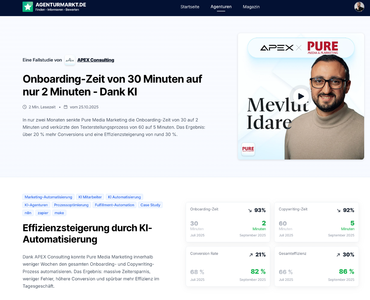 Optimierung der Onboarding-Zeit durch KI-Technologien auf 2 Minuten.