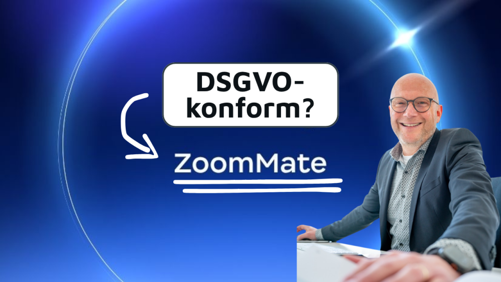Fragen zur DSGVO-Konformität von ZoomMate im Büro-Setting.