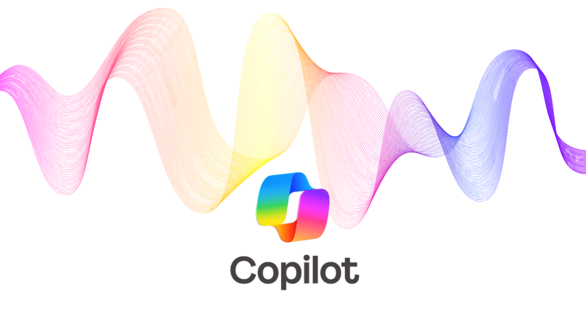 Das Copilot-Logo mit bunten Wellen, passend zum Thema Copilot einführen.