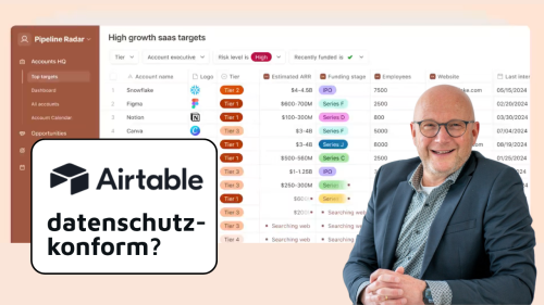 Ist Airtable datenschutzkonform. Datenschutzexperte Frank Müns gibt eine Einschätzung.