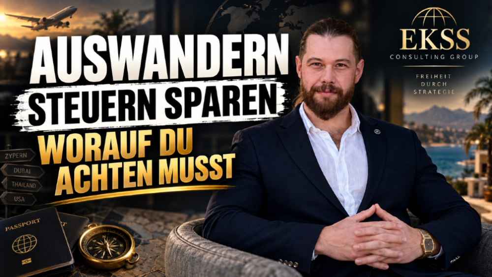 Ein Berater, der über Auswandern und Steuern sparen informiert.