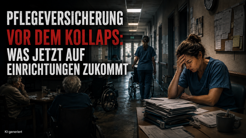 Die angespannte Situation in einer Pflegeeinrichtung zur Pflegeversicherung vor dem Kollaps.
