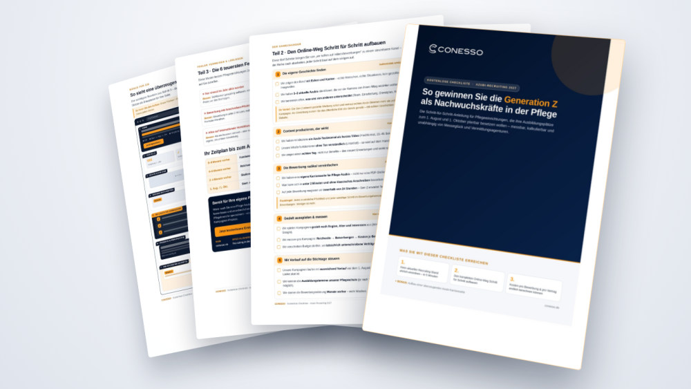 Wie du als Pflegeeinrichtung online neue Azubis gewinnst: die Schritt-für-Schritt-Checkliste für dein Recruiting bis zum Ausbildungsstart