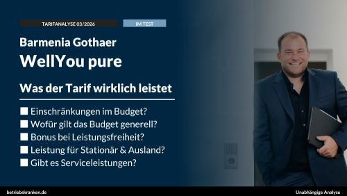 bKV-Tarif im Test: Barmenia Gothaer WellYou pure