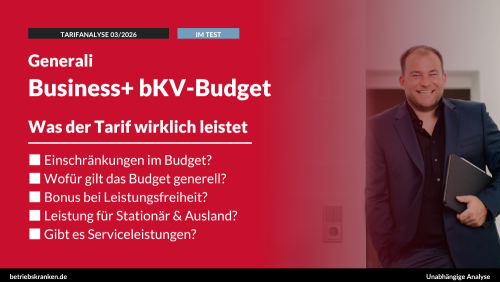 bKV-Tarif im Test: Generali Business+ bKV-Budget