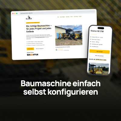 Website mit Konfigurator: Baumaschinen Eller macht Anfragen planbar und Verkauf sichtbar