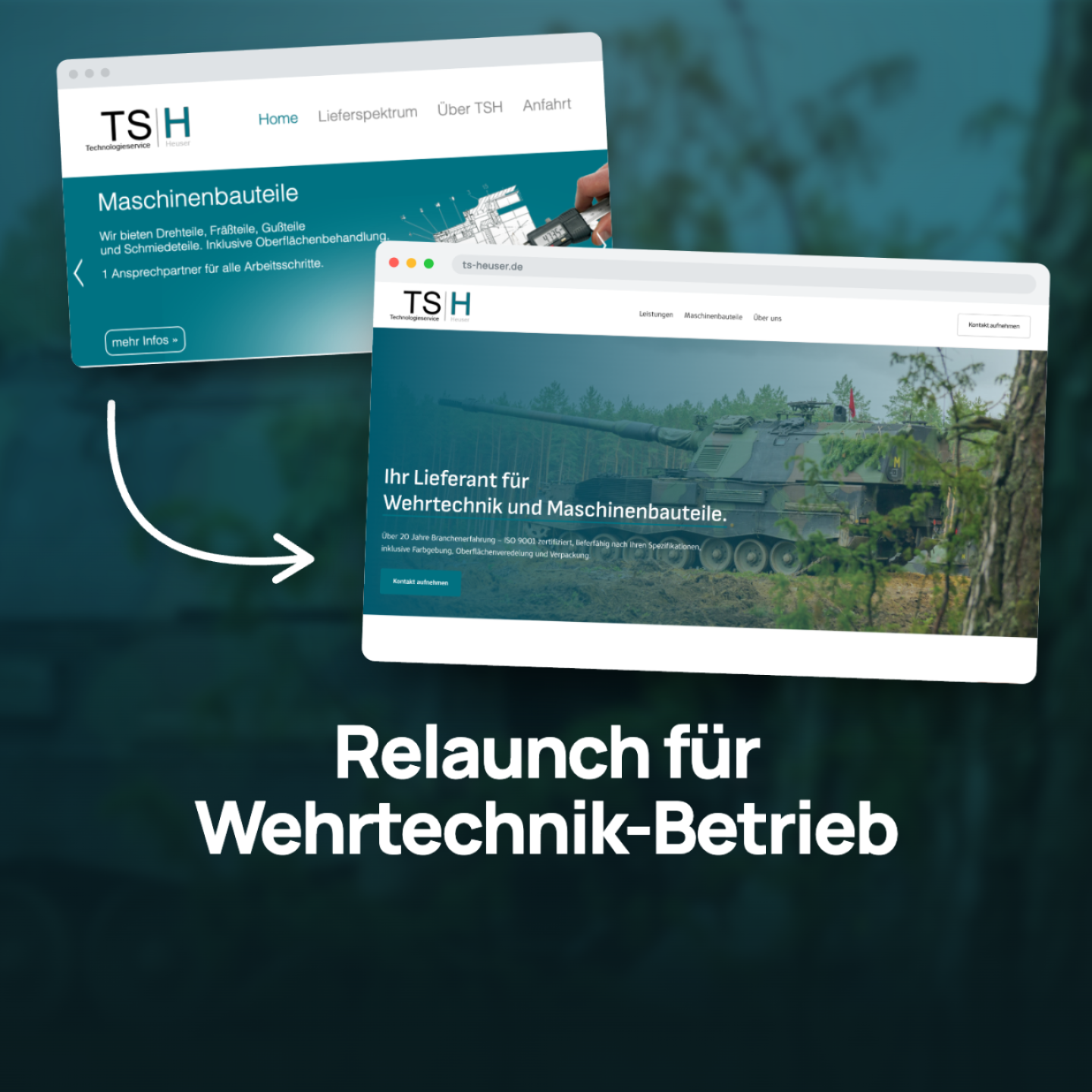 Relaunch TSH: Veraltete Seite wird mobil stark und anfragefokussiert für Wehrtechnik