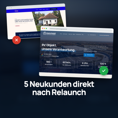 Vom Stillstand zu 5 Anfragen in Woche 1: Relaunch für HeimHeld! Objektmanagement