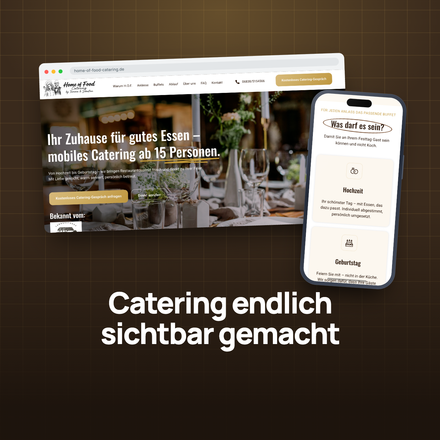 Neuer Catering-Auftritt für h.o.f.: Erste Anfragen im 1. Monat durch klare Nutzerführung