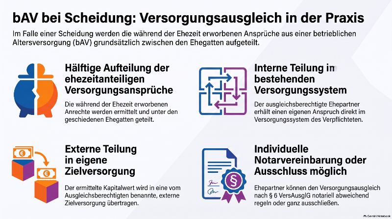bAV & Scheidung: Der Versorgungsausgleich in der Praxis - Darstellung erstellt mit KI-Unterstützung