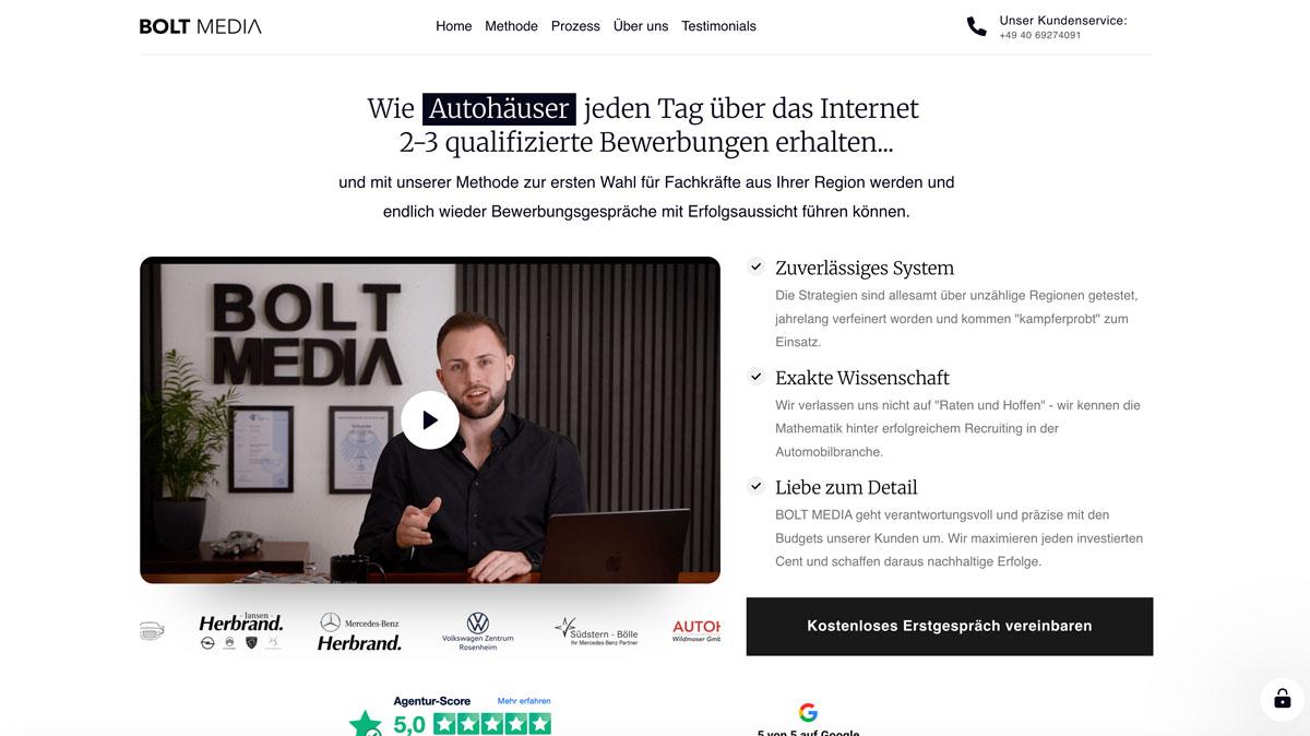 Bolt Media verspricht viel Erafhrung im Automotive-Bereich