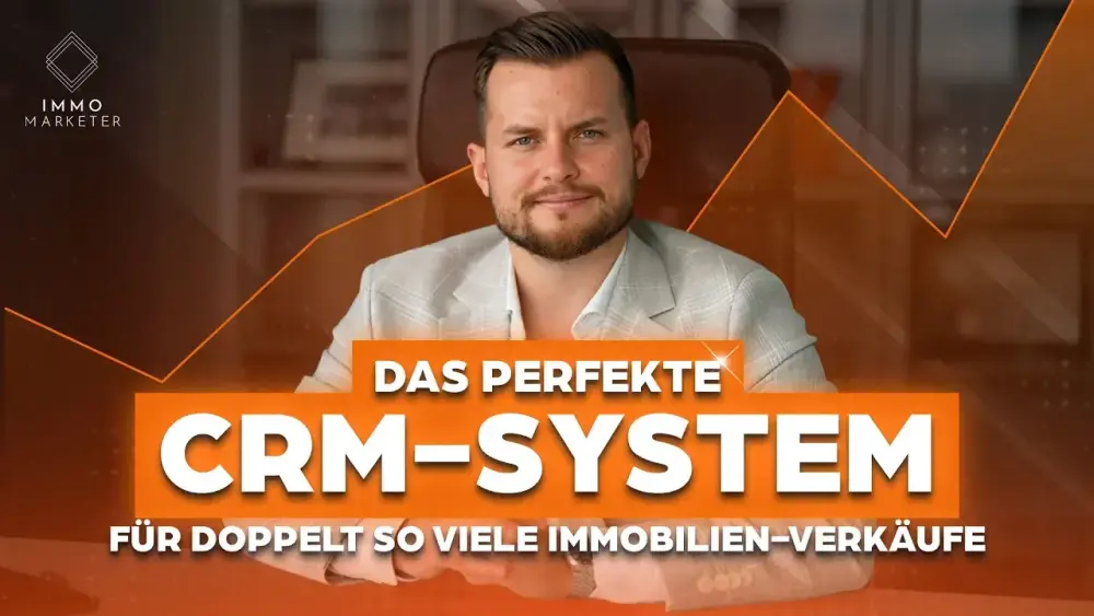 Mann präsentiert das perfekte CRM-System für doppelt so viele Immobilien-Verkäufe.