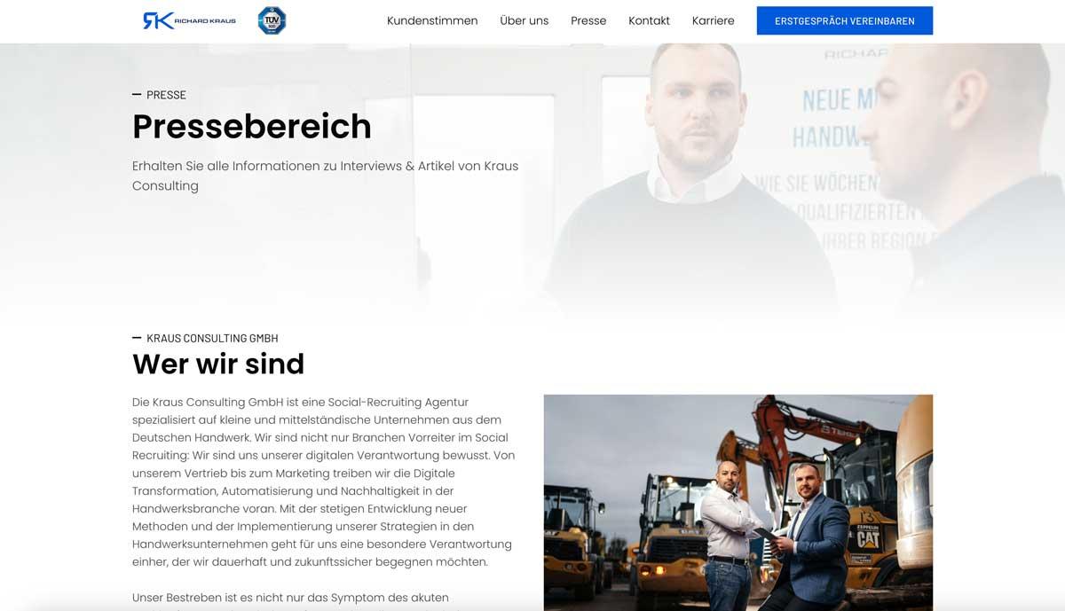 Eine Presseseite ist einfach erstellt, begeistert aber Kunden und Journalisten gleichermaßen.