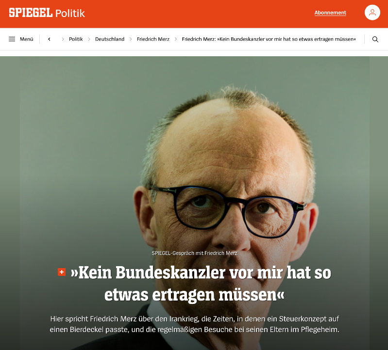 Merz jammert im Spiegel