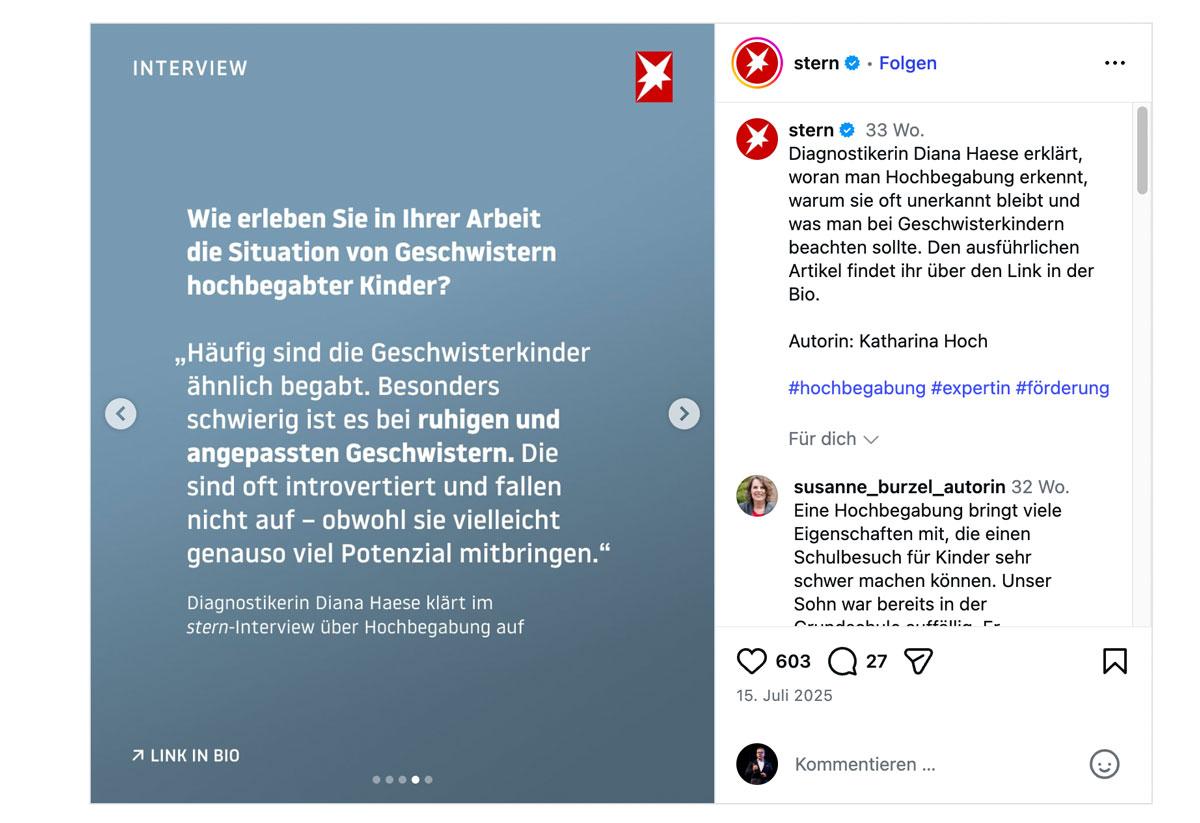 Diana Haese wurde gleich mehrfach im Stern gefeatured