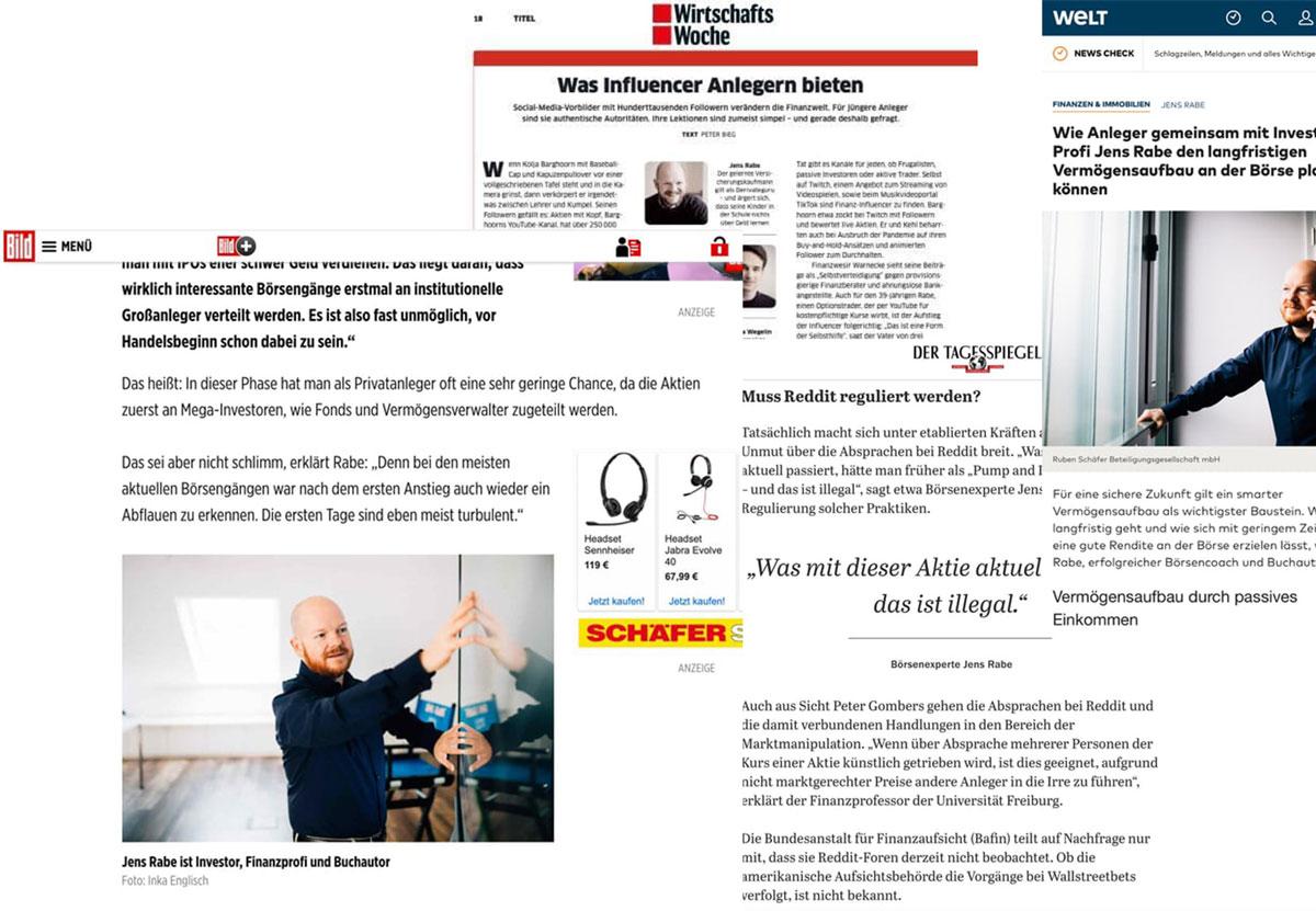 Zahlreiche A-Medien berichteten über Jens Rabe