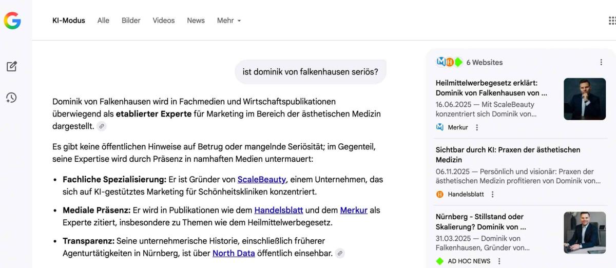 Googles Gemini liebt Dominik von Falkenhausen