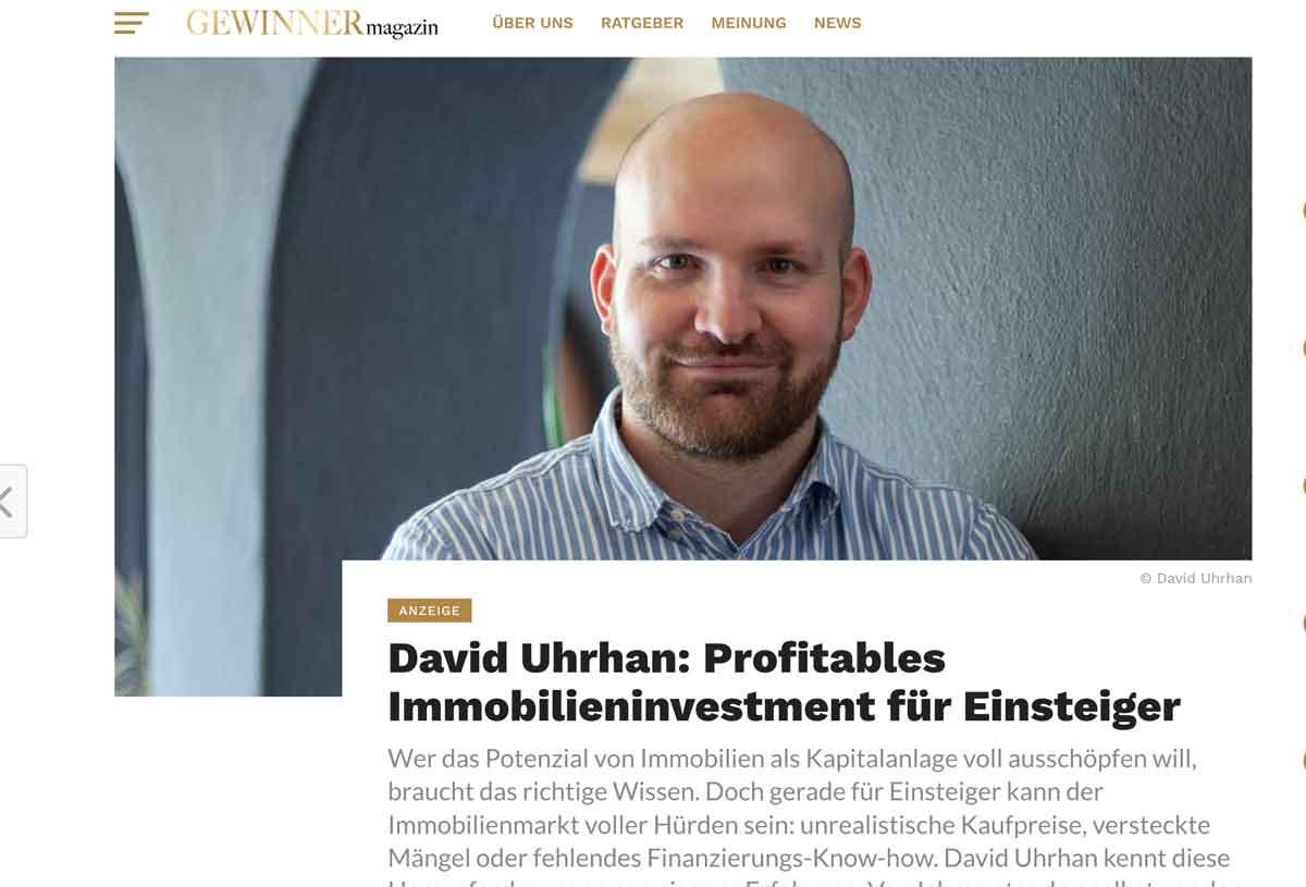 Erster Artikel im Gewinnermagazin