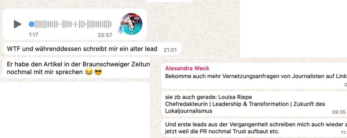 Anfragen aus Medien-Platzierungen