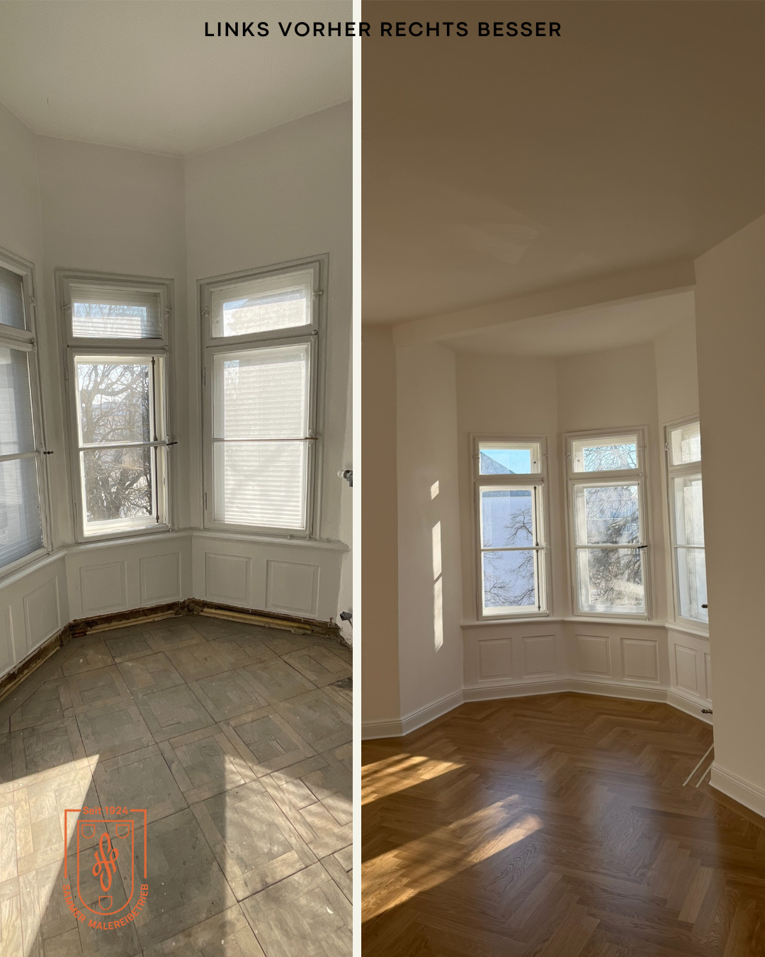Vorher-Nachher-Effekt bei einer Wohnungsrenovierung in München