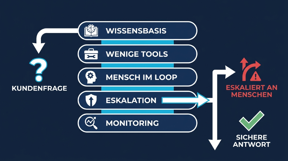 Schema zur Vermeidung von Halluzinationen bei KI-Agenten durch klare Strukturen.