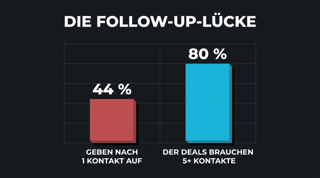 Die Follow-up-Lücke: Die meisten geben zu früh auf – genau bevor der Abschluss kommt