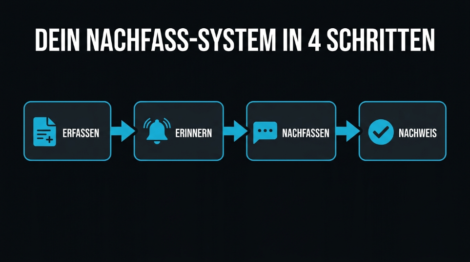 Dein Nachfass-System in vier Schritten: erfassen, erinnern, nachfassen, nachweisen