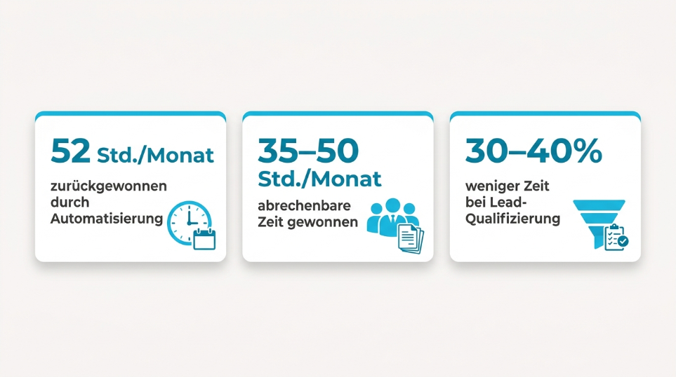 Grafik zeigt Stunden, die durch Automatisierung und Lead-Qualifizierung gewonnen wurden.