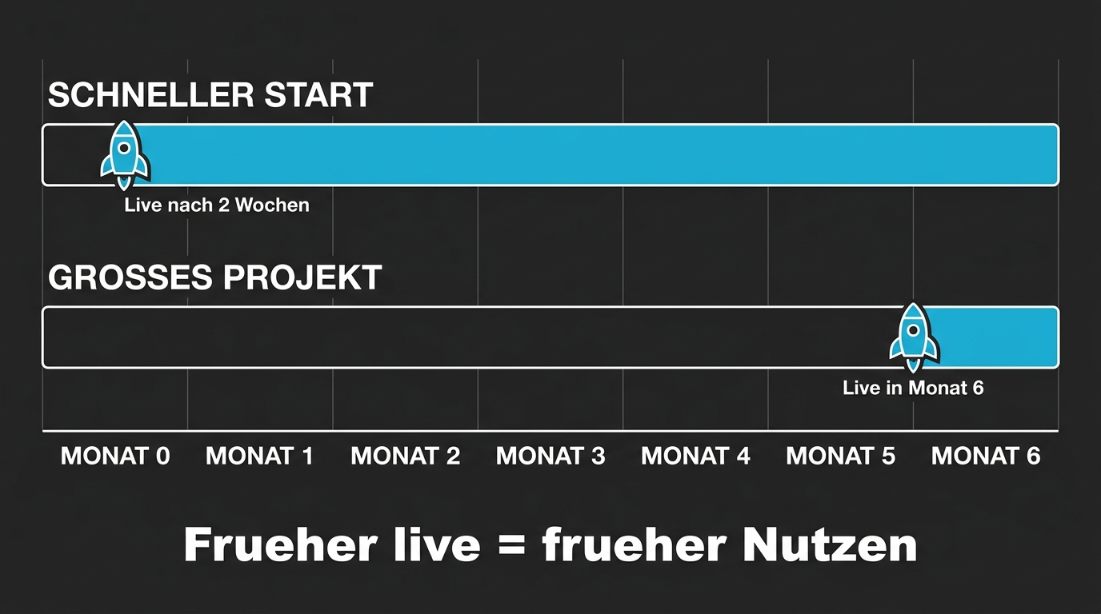 Je früher das System live ist, desto früher beginnt der Nutzen