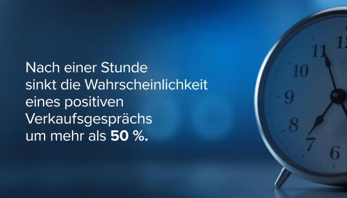 Die Abschlussquote sinkt eine Stunde nach Nicht-Erreichbarkeit bereits um mehr als 50%