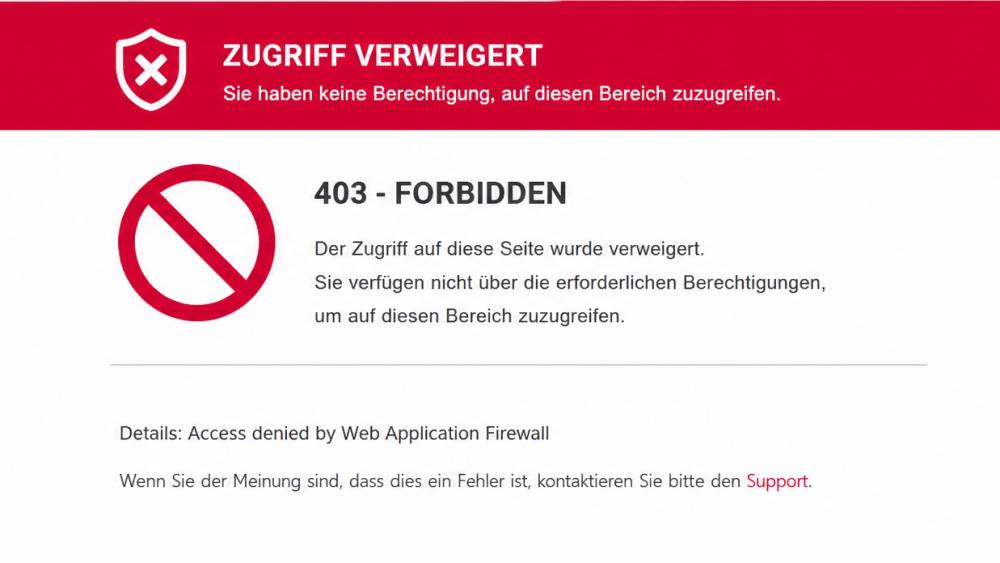 Fehlermeldung 403 - Zugriff verweigert bei Webdesign-Projekt.