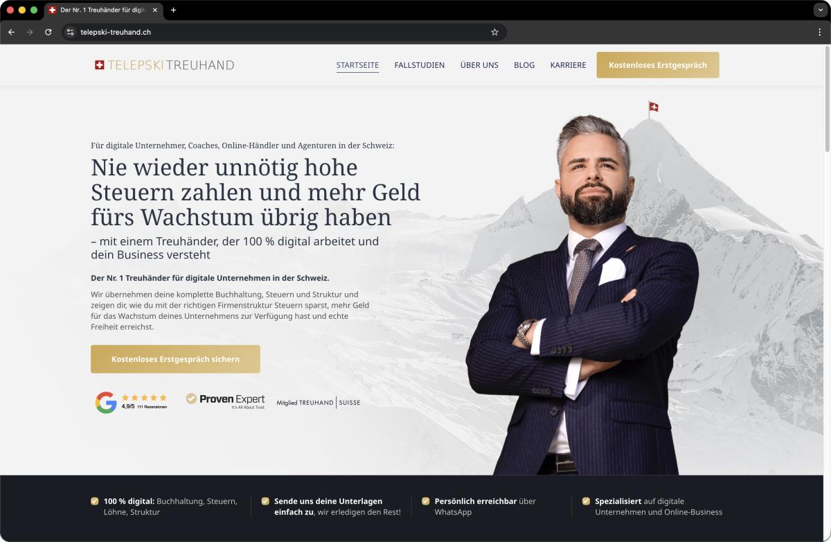 So sieht die neue Website nach dem Redesign aus