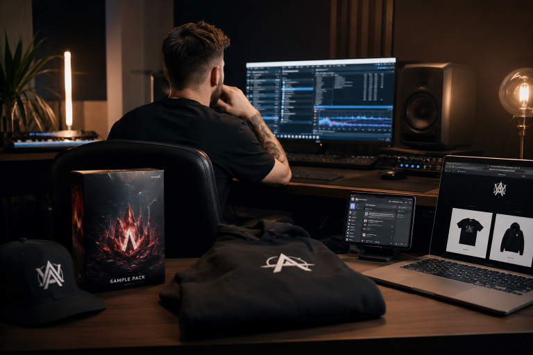 DJ arbeitet an der Diversifizierung seiner Einnahmequellen mit Merchandise und Sample Packs.