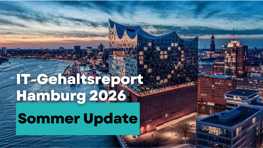 IT-Gehälter Hamburg 2026 mit Sommer Update und Stadtansicht.
