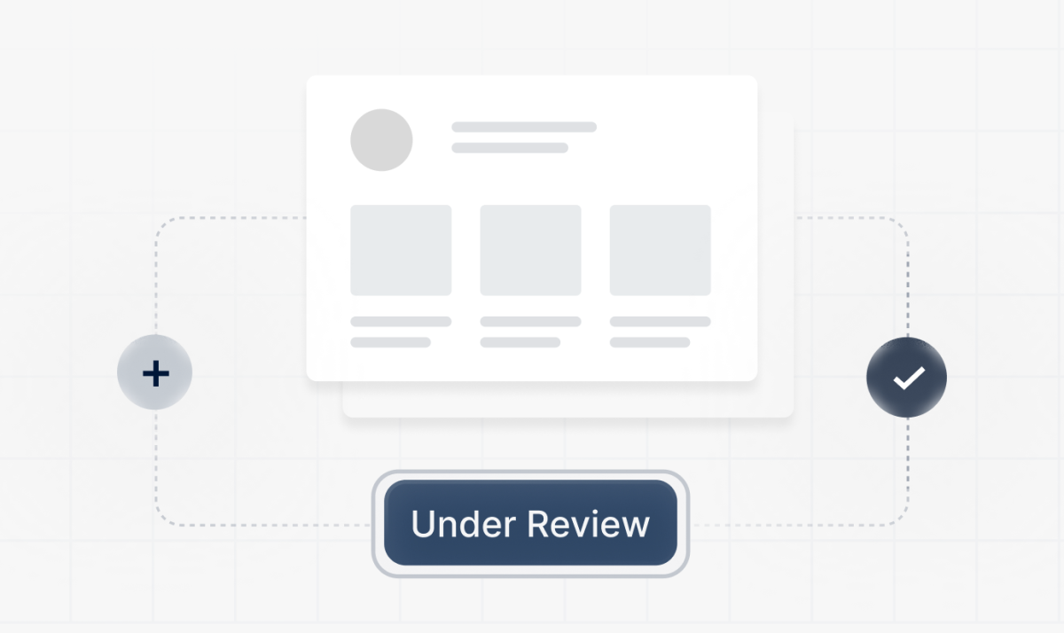 Dashboard-Anzeige mit dem Status 'Under Review' für AEO.